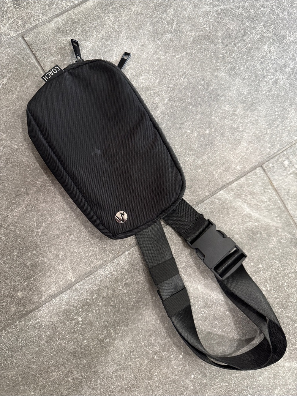Beachbody Black Crossbody Belt Bag with Adjustable Strap